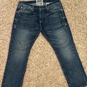 Ariat Blue Straight-Leg Jeans with Vintage Wash